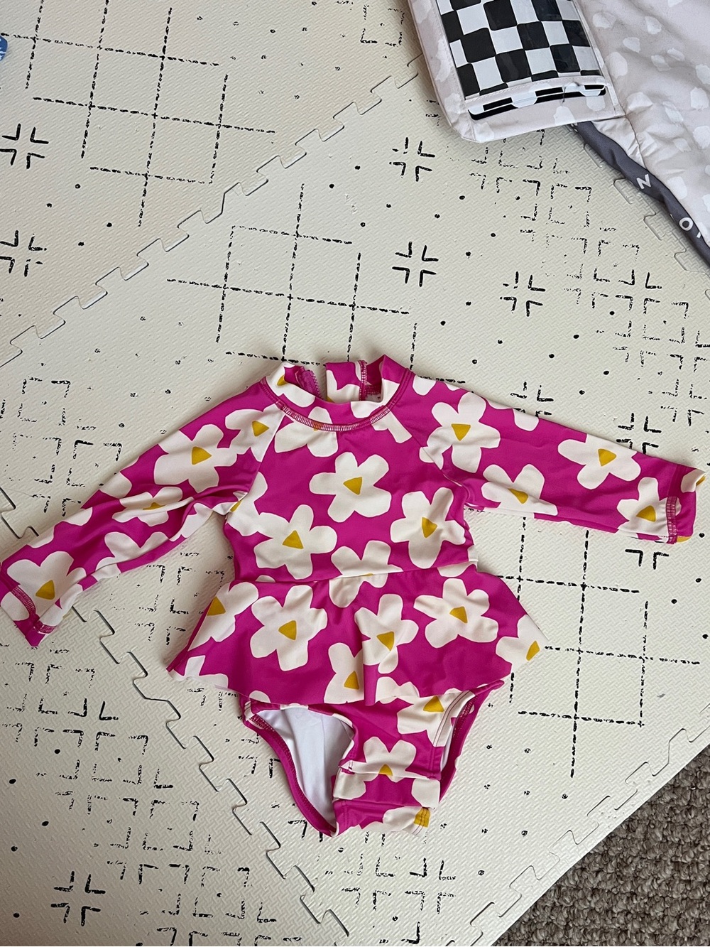 hanna anderson pink flower swim 12 month